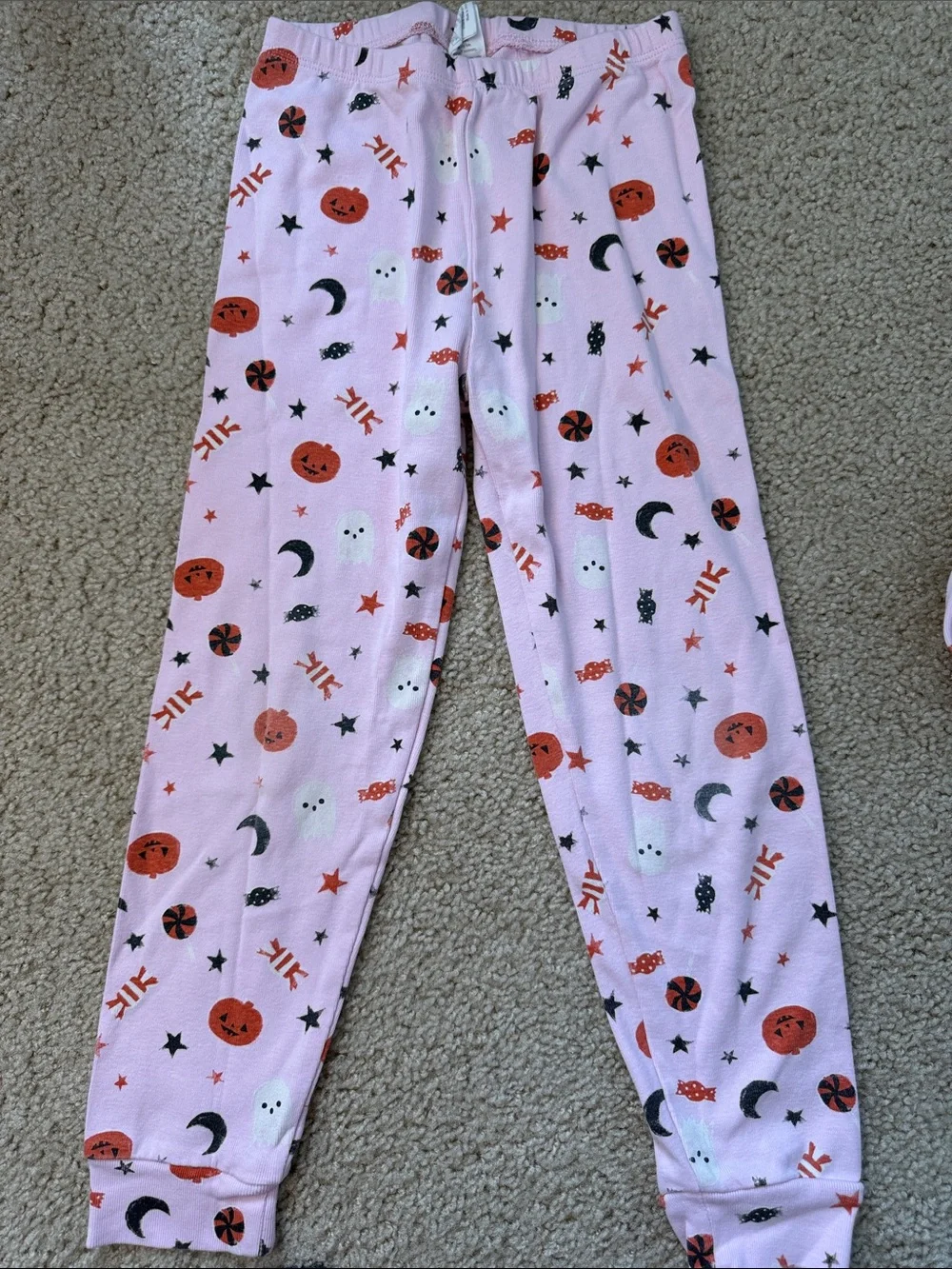 Gymboree Pink Halloween Print Pajama Set with Pumpkins & Ghosts girls 6
